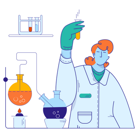 Ärzte forschen im Labor  Illustration