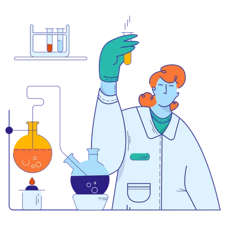 Ärzte forschen im Labor  Illustration