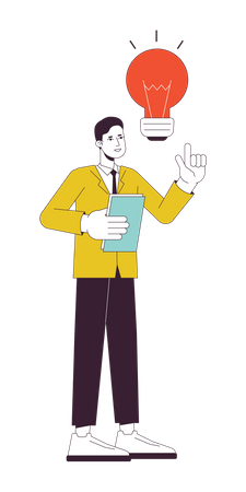 Asian office worker eureka idea  Illustration