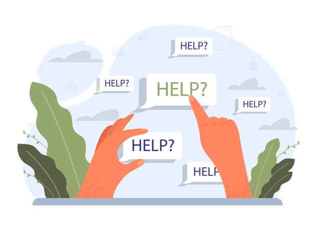 Asking for help  Illustration