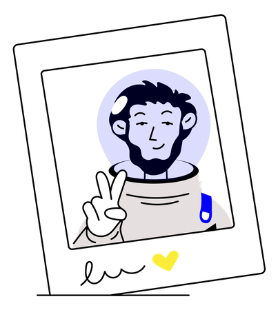 Astronaut Selfie  Illustration