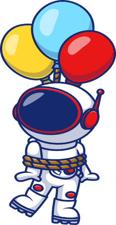 Astronaute flottant avec un ballon  Illustration