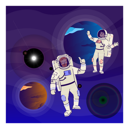 Astronautes dans l'espace  Illustration