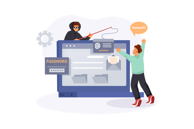 Ataque de phishing  Ilustração