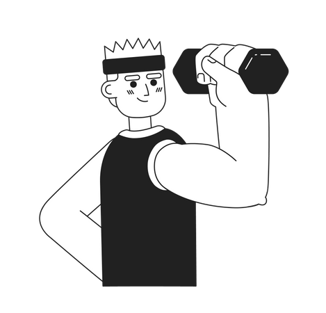 Athlete lifting dumbbell  Illustration