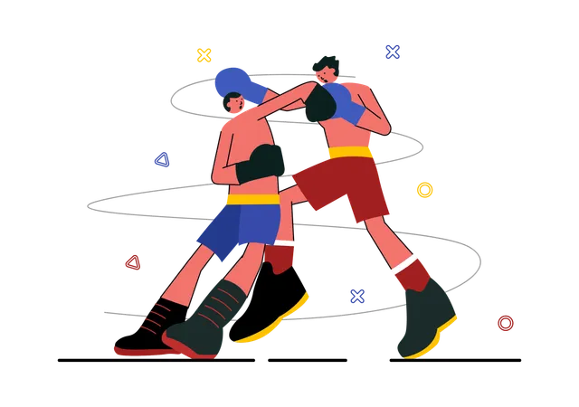 Athlete participating in boxing  Illustration