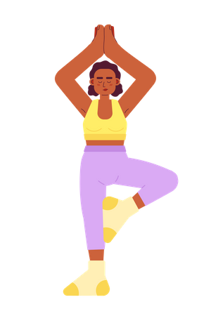 Athletic woman doing morning yoga  Illustration