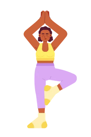 Athletic woman doing morning yoga  Illustration