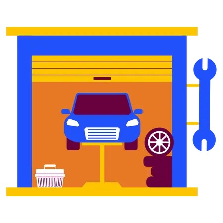 Auto service garage  Illustration