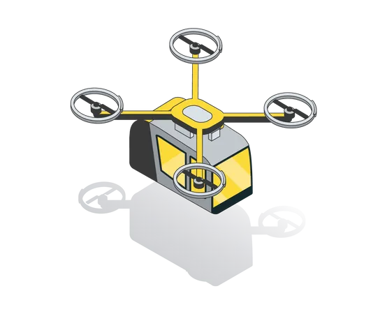 Autonomes fliegendes Auto  Illustration