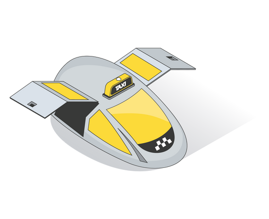 Autonomes Flugtaxi  Illustration