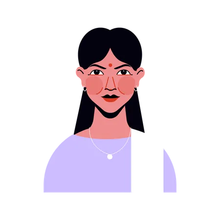 Avatar de mulher indiana  Ilustração