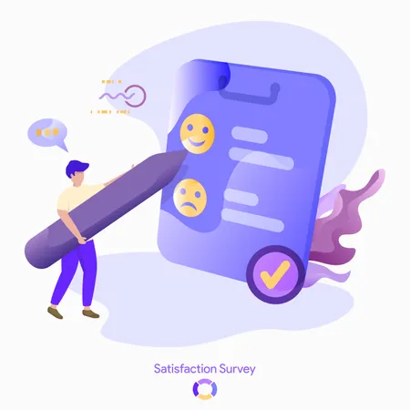 Background Illustrations of Satisfaction Survey  Illustration