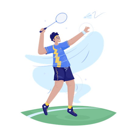 Badminton player playing Badminton  Illustration