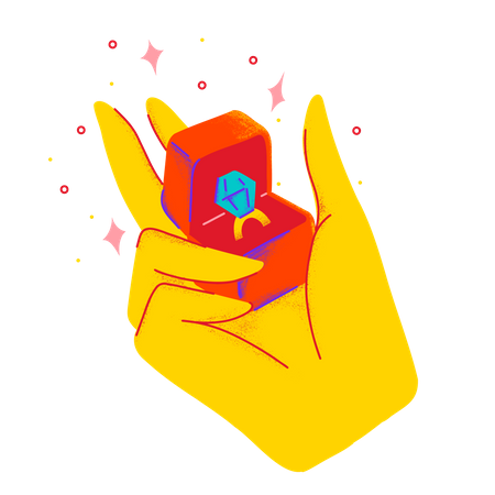 Bague de proposition le jour de la Saint-Valentin  Illustration