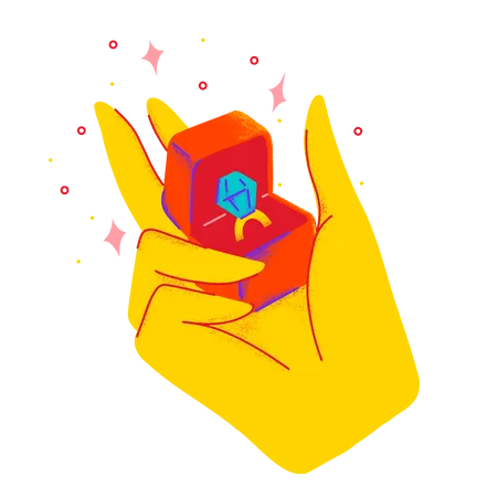 Bague de proposition le jour de la Saint-Valentin  Illustration