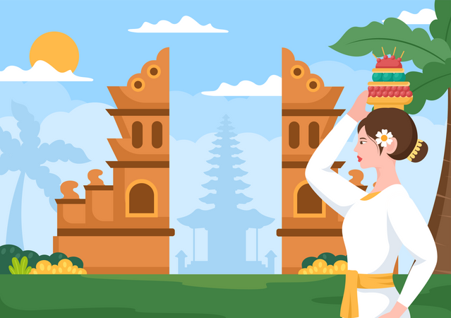 Bali handara gate  Illustration