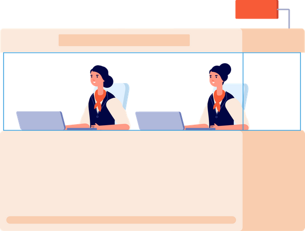 Bank Counter  イラスト