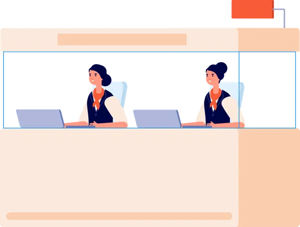 Bank Counter  イラスト