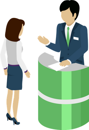 Bank manger Consulting with customer  Illustration