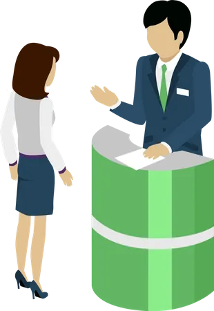 Bank manger Consulting with customer  Illustration