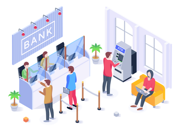 Bank Office  イラスト