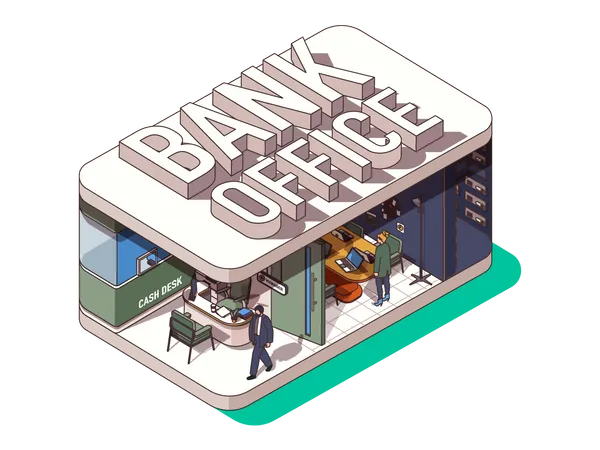 Bank Office  イラスト