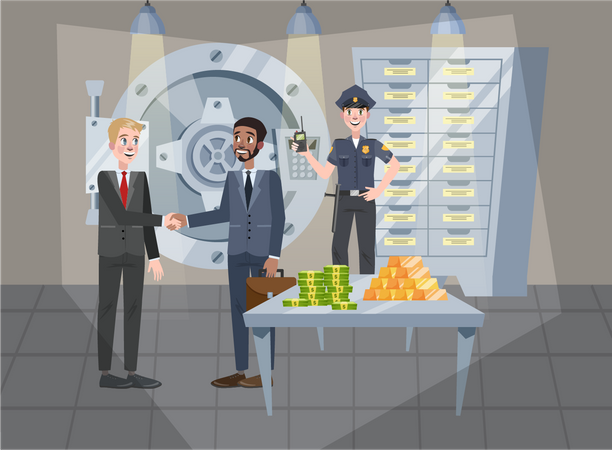 Bank Safety Vault  イラスト