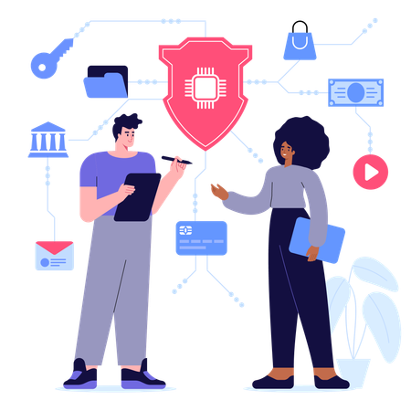 Bank transaction security  Illustration