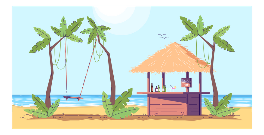 Bar and rope swing  Illustration