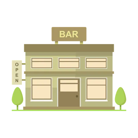 Bar Building  Illustration