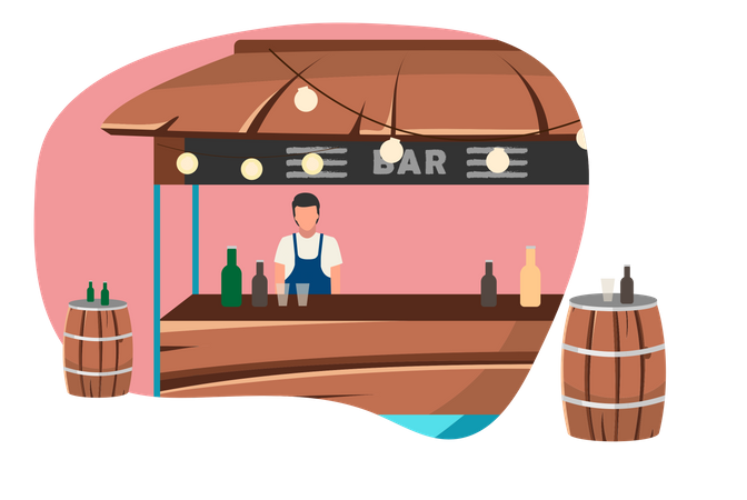 Bar food truck  Illustration