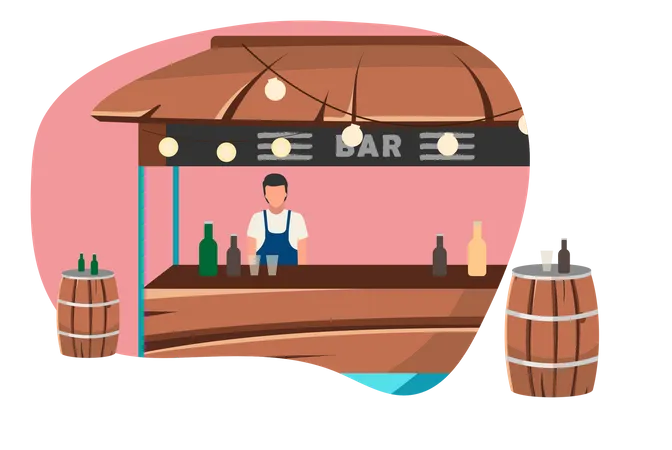 Bar food truck  Illustration