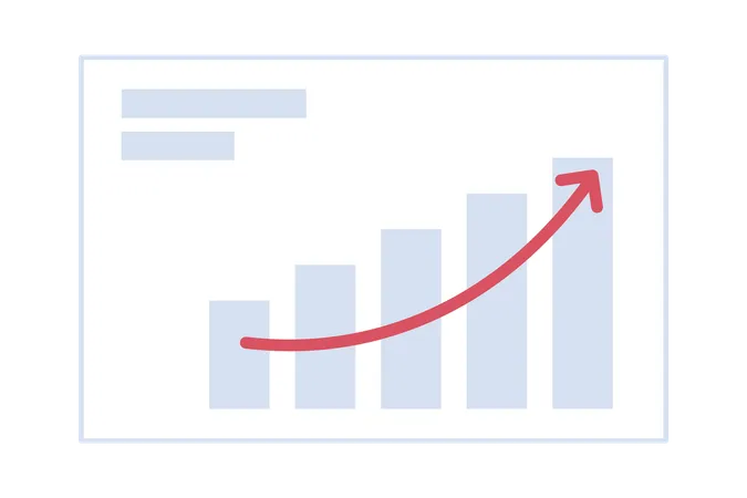 Bar graphs arrow rising up  Illustration