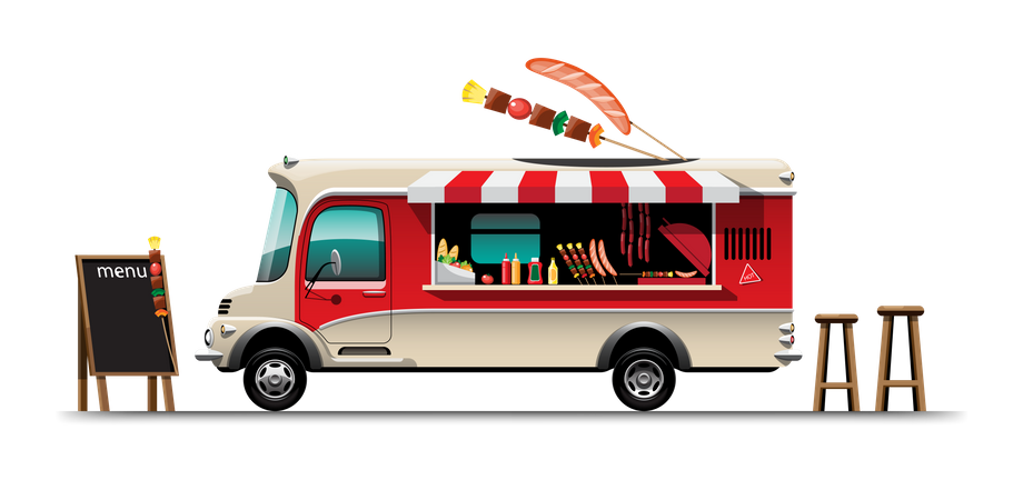 Barbecue Van  Illustration