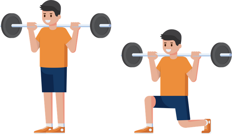 Barbell Lunge  Illustration