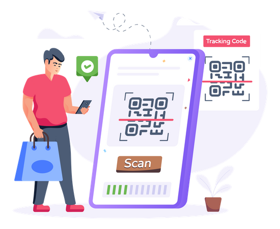 Barcode Shopping  Illustration