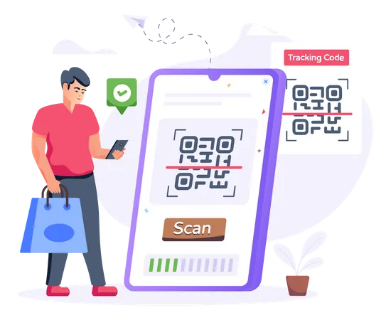 Barcode Shopping  Illustration