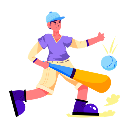 Frappeur de baseball  Illustration