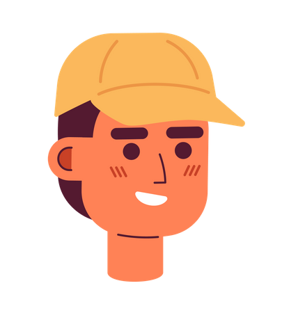 Baseball cap man smiling  Illustration