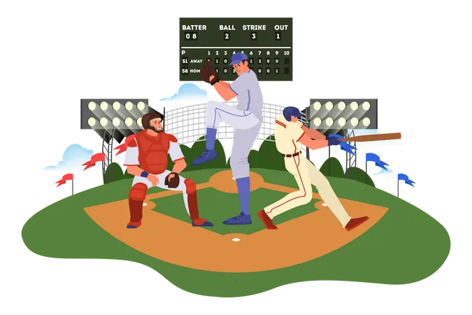 Baseball match  Illustration