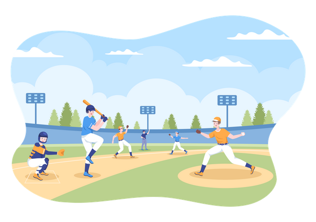 Baseball match  Illustration