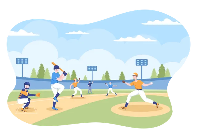 Baseball match  Illustration