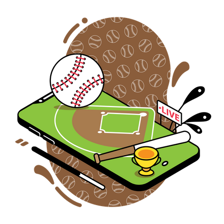 Baseball match live streaming  Illustration