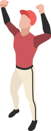 Baseball player celebrating win  イラスト