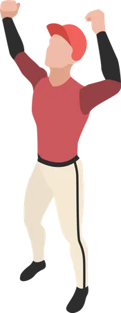 Baseball player celebrating win  イラスト