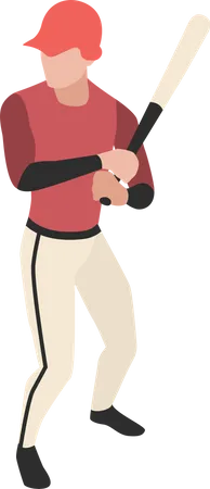 Baseball player hitting bat  イラスト