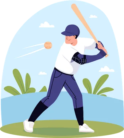 Baseball Player  Illustration