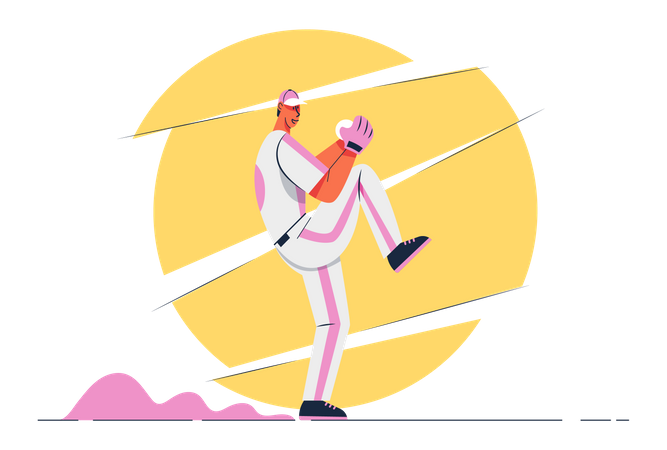 Baseball player throwing ball  Illustration