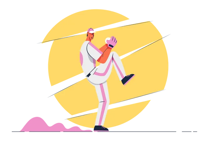 Baseball player throwing ball  Illustration